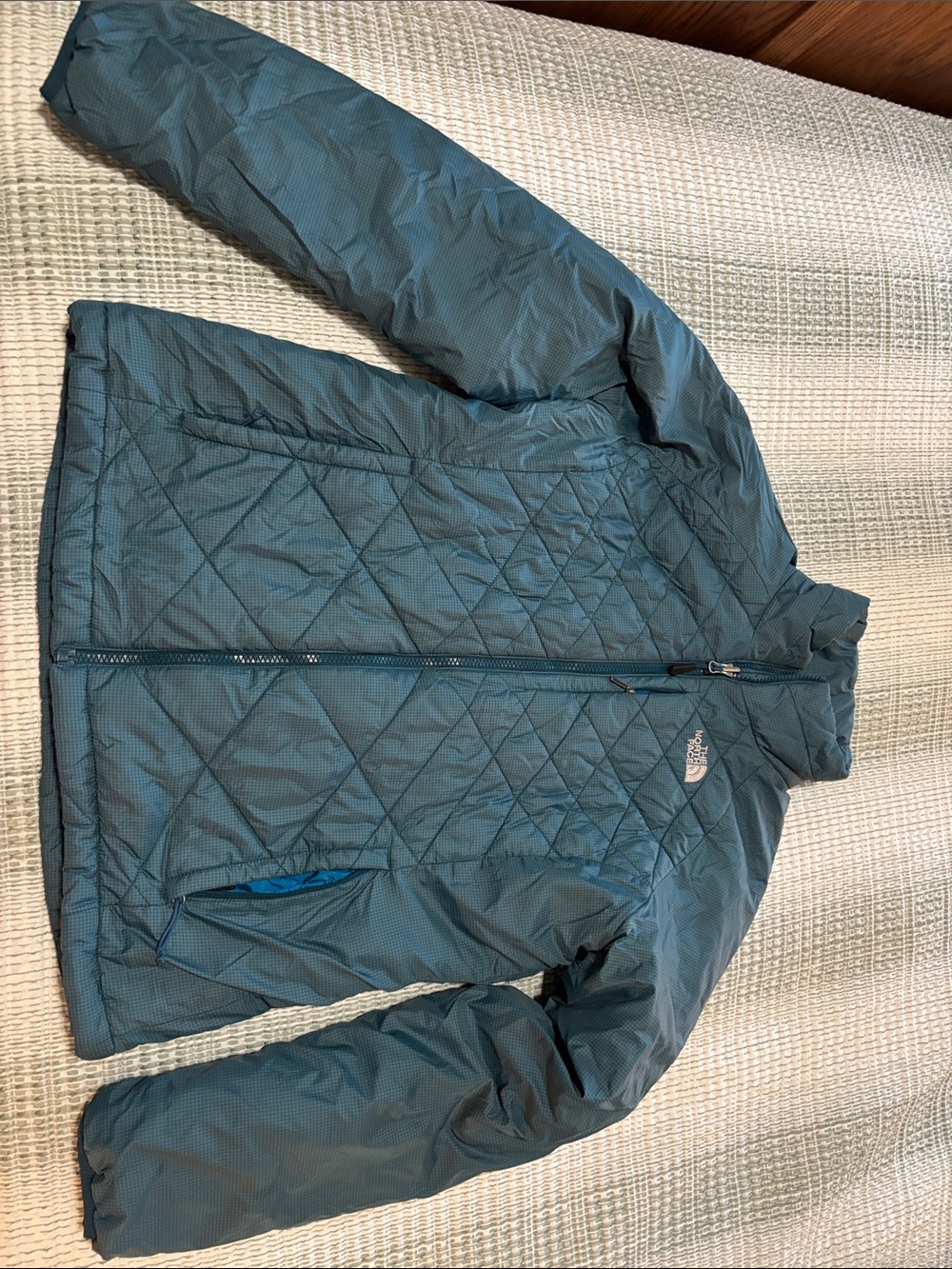 The North Face Teal Diamond-Quilt Ski Jacket